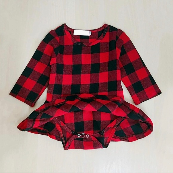 NWT buffalo print baby girl dress with built in diaper cover. - Picture 7 of 7